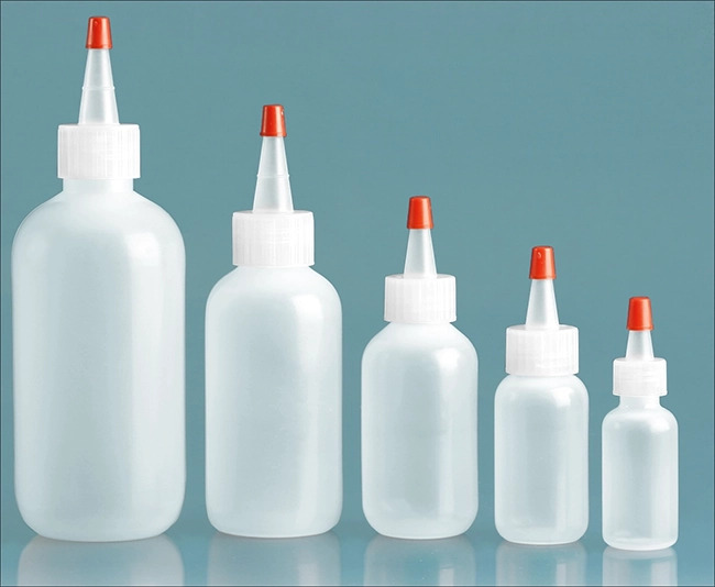 Natural LDPE Boston Rounds with Spout Cap