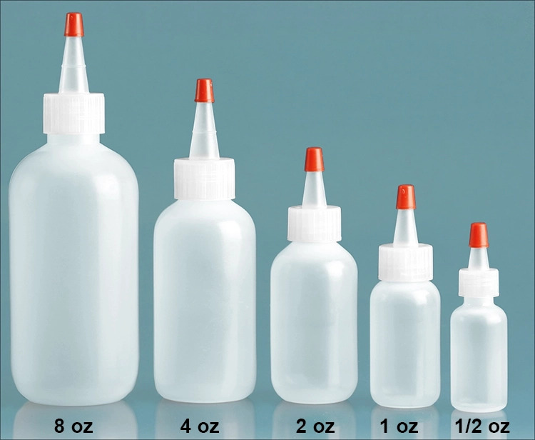 Natural LDPE Boston Rounds with Spout Cap