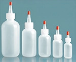 Plastic Lab Bottles, Natural LDPE Round Bottles with Spout Cap