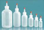 Plastic Lab Bottles, Natural LDPE Round Bottles with Spout Cap