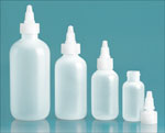 Natural LDPE Boston Round Bottles with Twist Top Caps