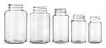 Plastic Laboratory Bottles, Clear PET Wide Mouth Packer Bottles, (Bulk) Caps Not Included