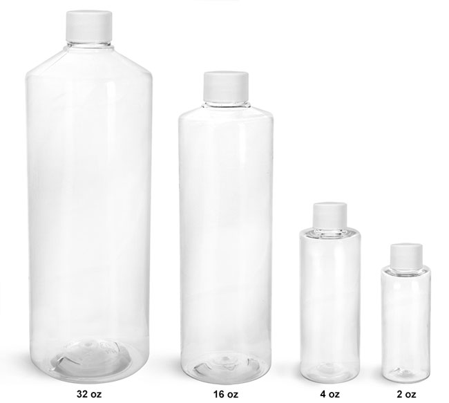 PET Cylinder Rounds with White Lined Screwcap
