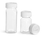 Clear Square PET Bottles with Child Resistant Caps