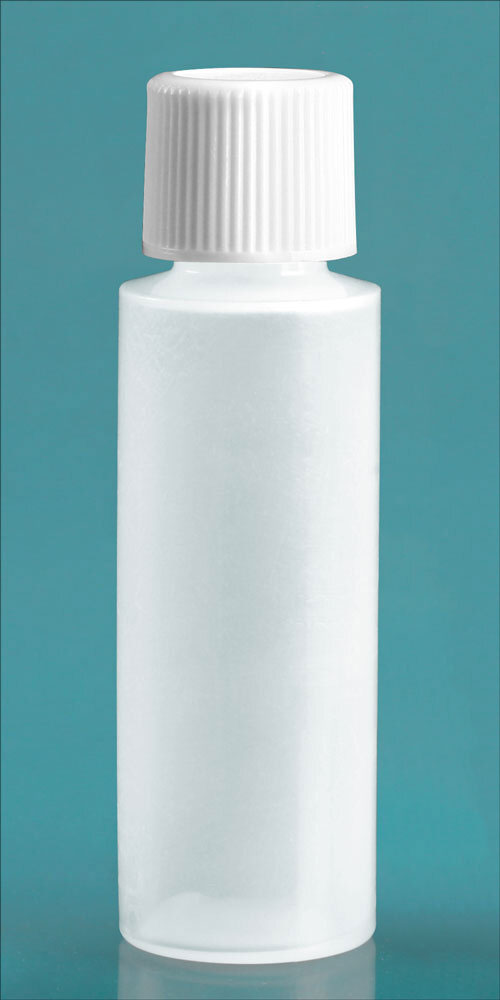 Plastic Laboratory Bottles, Natural LDPE  Cylinder Rounds with Caps
