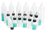 Laboratory Plastic Bottles, Natural LDPE Cylinder Bottles w/ Twist Top Caps (Combo Pack)
