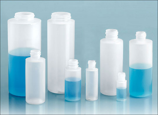 LDPE Laboratory Plastic Bottles, Natural LDPE Cylinders, (Bulk) Caps Not Included