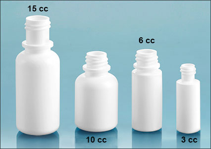 Laboratory Plastic Bottles, White LDPE Dropper Bottles (Bulk), Caps NOT Included   
