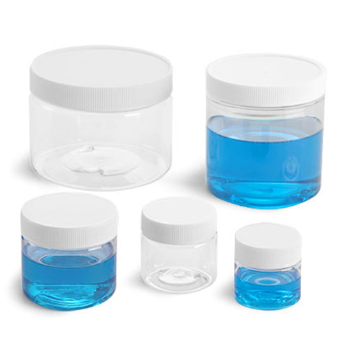 SKS Science Products - Laboratory Glass Jars, Clear Straight Sided Glass  Jars With White Polypropylene Ribbed Lined Caps