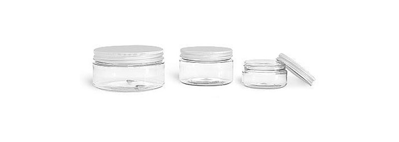 Clear PET Jars w/ Lined Aluminum Caps