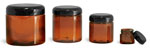 Plastic Lab Jars Amber PET Jars w/ Caps