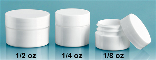 Plastic Laboratory Jars, White Jars with Caps