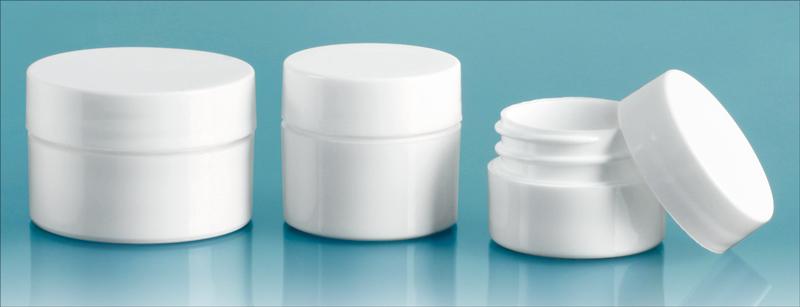 Plastic Lab Jars, White Polypro Jars w/ Caps