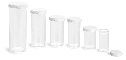 Plastic Lab Vials, Clear Styrene Lab Vials with Snap Caps