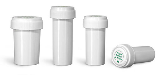 Plastic Lab Vials, White Polypropylene Reversible Cap Vials