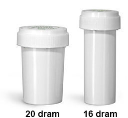 Plastic Lab Vials, White Polypropylene Reversible Cap Vials           