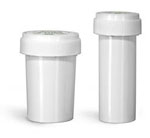 Plastic Lab Vials, White Polypropylene Reversible Cap Vials  