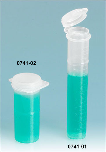 Plastic Lab Vials, Natural 1/2 oz Graduated Snap Top Lab Vials 