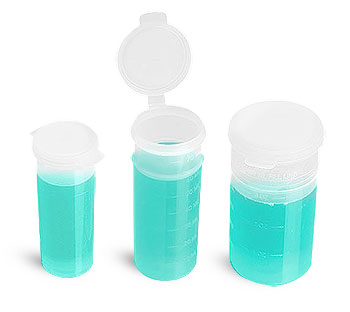 Plastic Lab Vials, Natural Cylinder Graduated Snap Top Lab Vials 