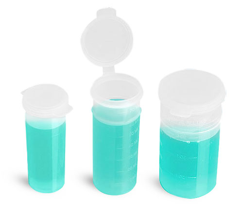 Plastic Lab Vials, Natural Cylinder Graduated Snap Top Lab Vials