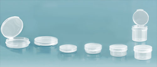 Plastic Lab Vials, Natural Wide Mouth Hinge Top Lab Vials