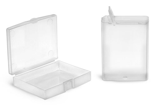 Plastic Lab Vials, Natural Square Hinge Top Lab Vials