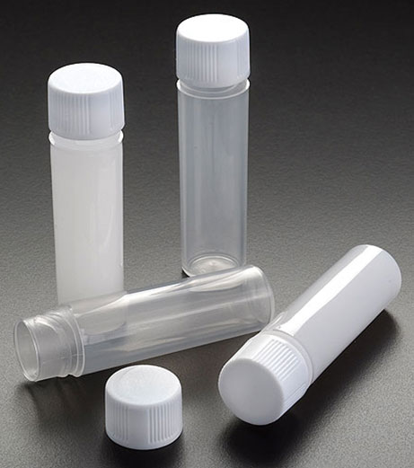 Plastic Vials, SnapTwist Plastic Scintillation Vials w/ White Screw Caps