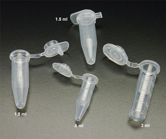 Centrifuge Tubes, Natural Polypropylene Microcentrifuge Tubes w/ Low Surface Tension