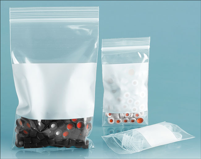 Plastic Bags, Clear PE Loctop Sample Bags w/ Marking Area