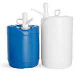 HDPE Plastic Round Drums w/ Dispensing Pumps