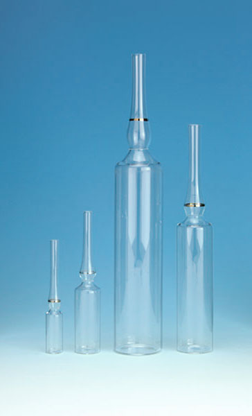 Ampule Vials, Gold Band Pre-Scored Clear Glass Ampules
