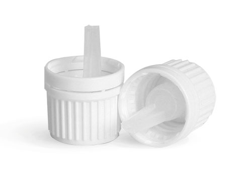 White Plastic Tamper Evident Caps with Orifice Reducers