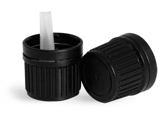Black Plastic Tamper Evident Caps with Orifice Reducers