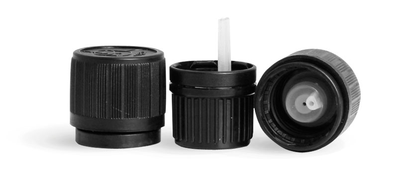 Black HDPE Child Resistant Caps w/ Orifice Reducers