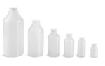 Laboratory Plastic Bottles, Natural LDPE Narrow Mouth Leak Proof Water Bottles w/ Plug Seal Caps