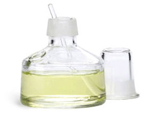 Glass Laboratory Bottles, 100 ml Clear Glass Balsam Bottles w/ Applicator & Cap