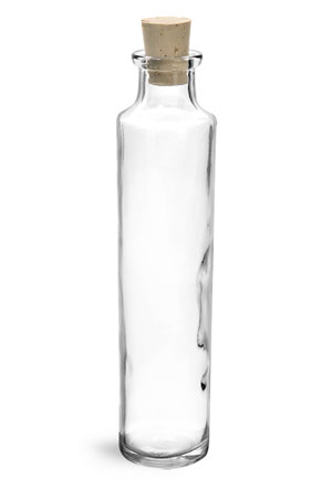 Clear Glass Oil Testing Sample Bottles w/ Corks