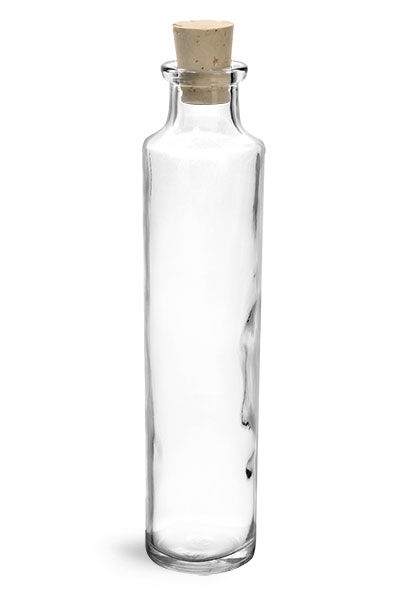 Clear Glass Oil Testing Sample Bottles w/ Corks