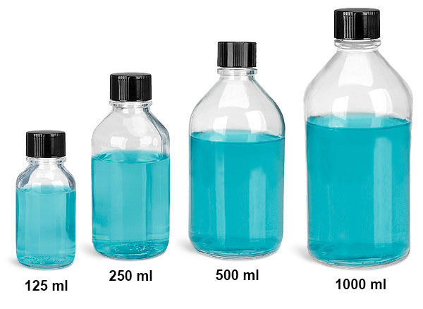 SKS Science Products - Glass Laboratory Bottles, Clear Glass Media