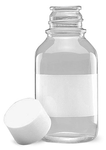 Clear Glass Reagent Bottles w/ Safety Coating & Screw Caps
