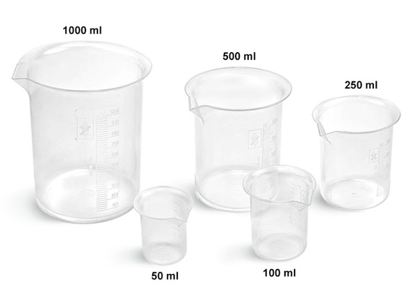 Griffin Style Polypropylene Plastic Beakers, Starter Kit