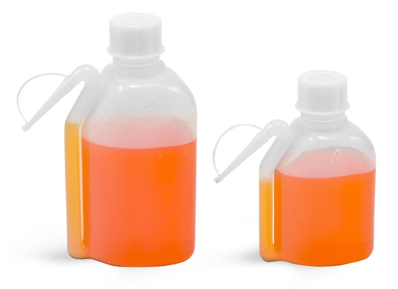 SKS Science Products - Lab Bottles, Leak Proof, Natural Polypro Wide Mouth  Water Bottles w/ Plastic Caps