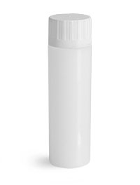 SKS Science Products - Plastic Lab Vials, Natural HDPE Scintillation Vials  w/ White Unlined Polypropylene Caps
