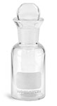Clear Glass BOD Bottles w/ Pennyhead Glass Stoppers & Writing Area