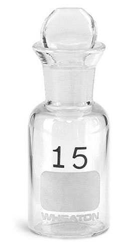 Glass Laboratory Bottles, Clear Glass BOD Bottles w/ Pennyhead Glass Stoppers & Writing Area, Numbered