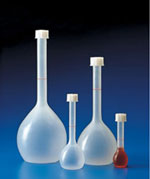 Polypropylene Plastic Volumetric Flasks w/ Screw Closures