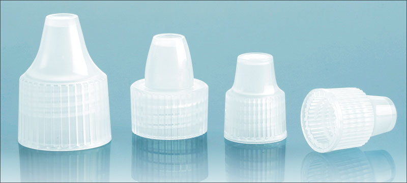 Plastic Caps, Natural Polypropylene Unlined Dropper Tip Caps