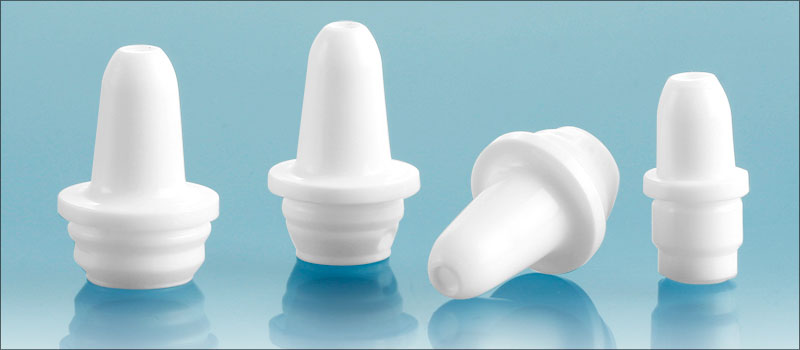 Plastic Caps, White LDPE Controlled Dropper Tip Plugs