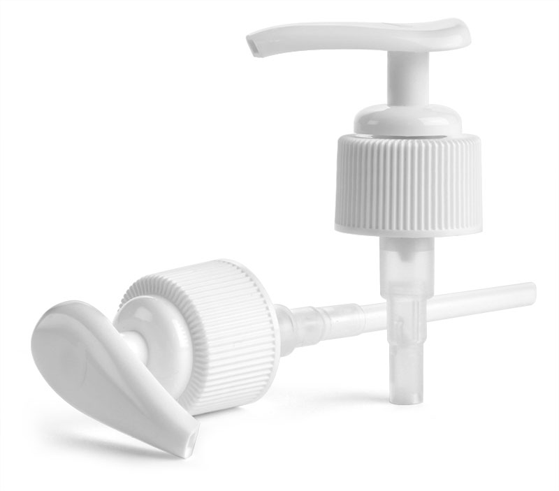 White Lotion Pumps w/ Locking Rings