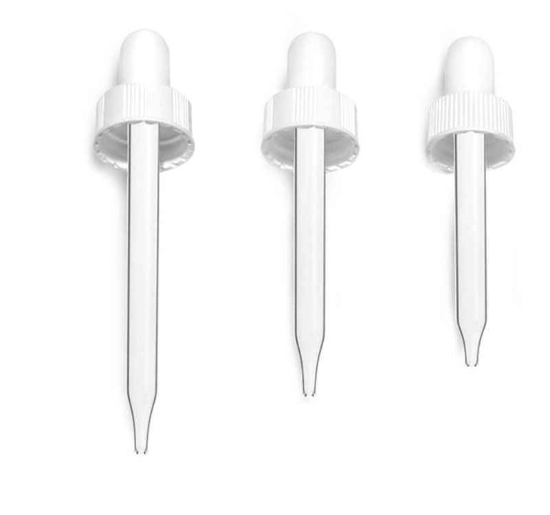 White Bulb Glass Droppers